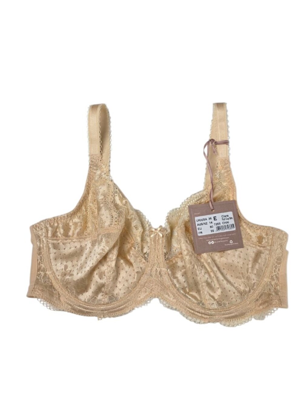Panache Clara Full Cup Bra, Unpadded, Underwired Support, Chai, Size 36E